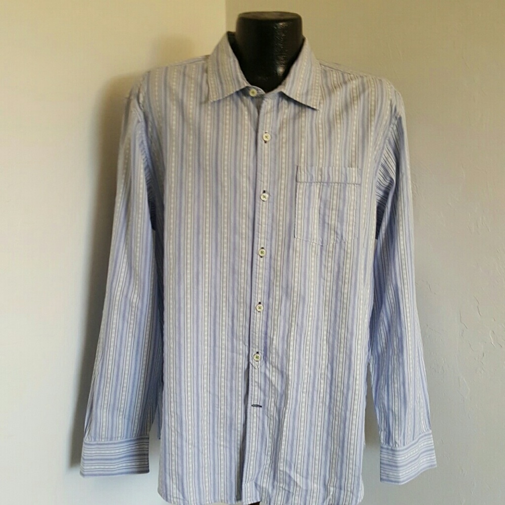 Tommy Bahama Island Modern Fit Striped Shirt XL Button Down Classic